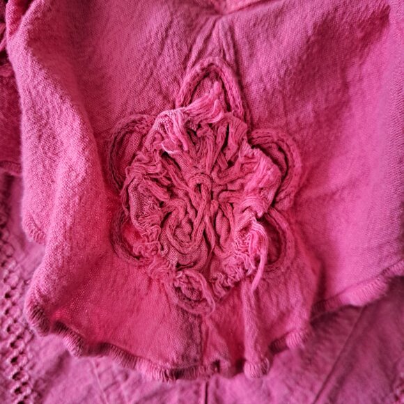 🩵Gretty Zueger 00s Coquette Pink Embroidered Sleeveless Top Size S - Picture 9 of 10